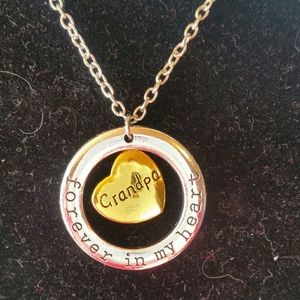 Forever in my heart grandpa memorial necklace